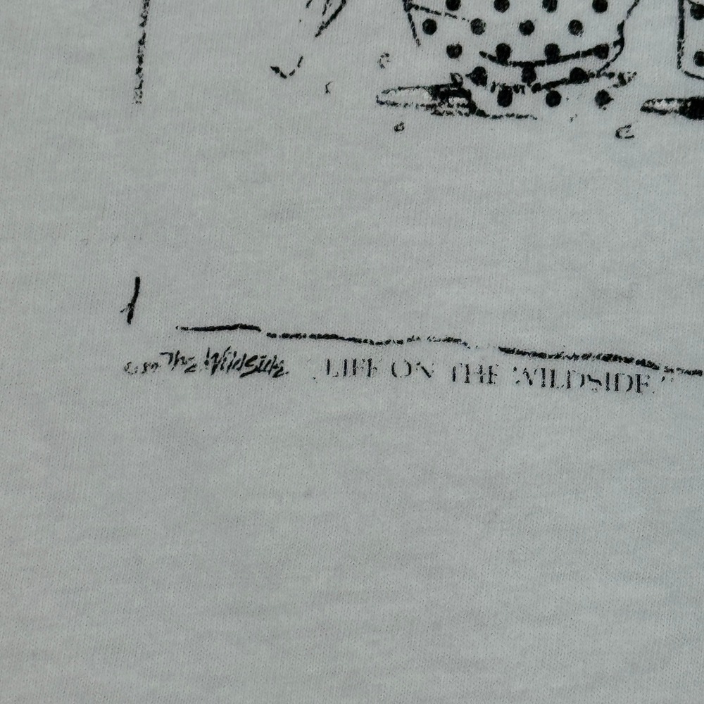 White Graphic Short Sleeve Tee with Cartoon Print - Picture 4 of 9